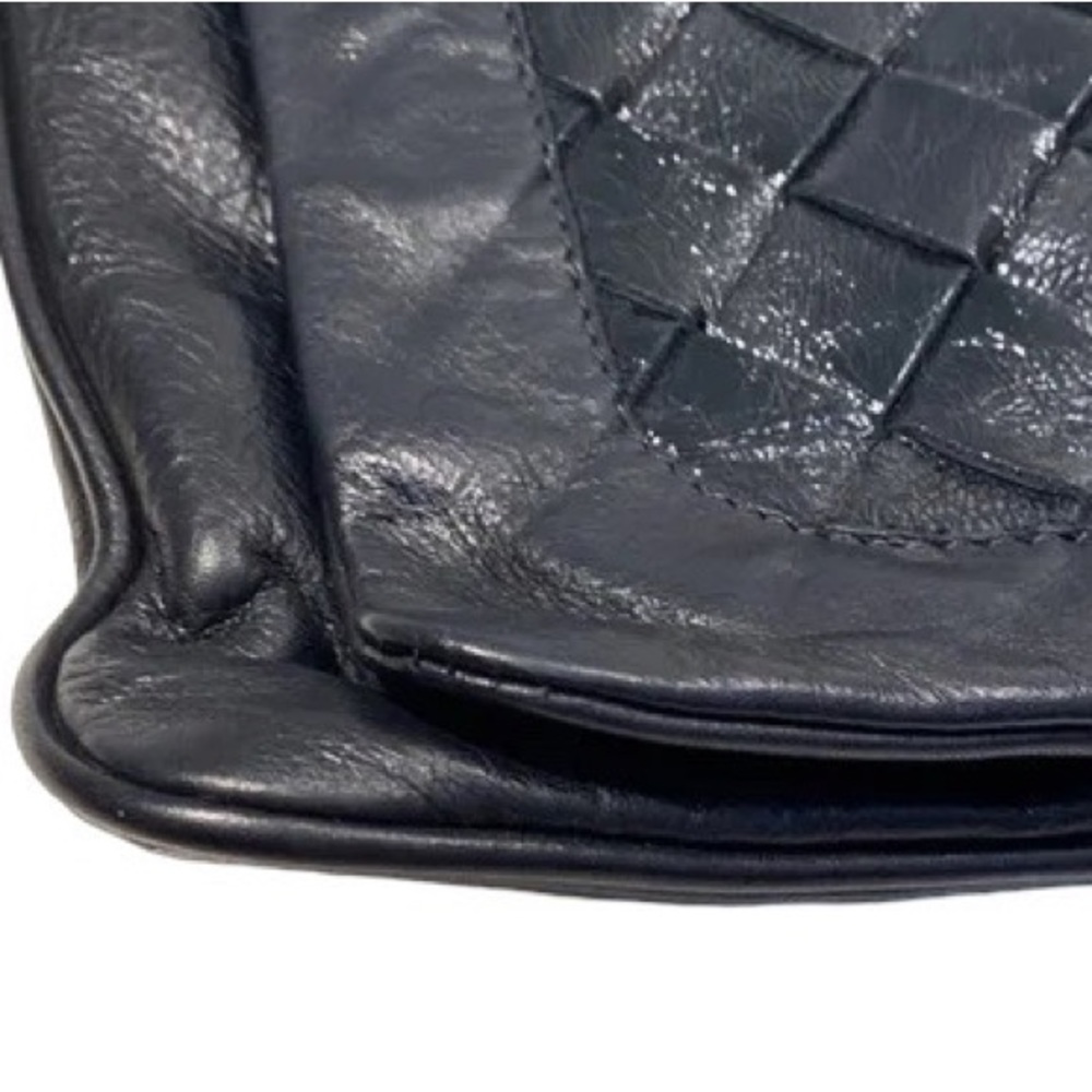 Jas MB London Woven Leather Oversized Clutch - Black - Picture 2 of 8